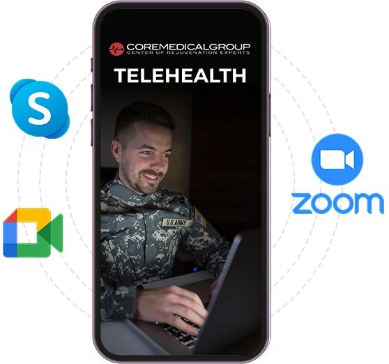A service member on a telehealth visit